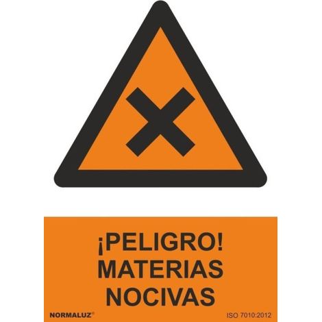 Señal de ¡Peligro Materias Nocivas SEKURECO                         100 x 150 mm                          ADHESIVOS DE VINILO (1/2)