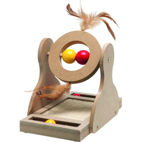 Jouet tumbler pour gratter, en bois 30 cm pour chat . - animallparadise (1/5)