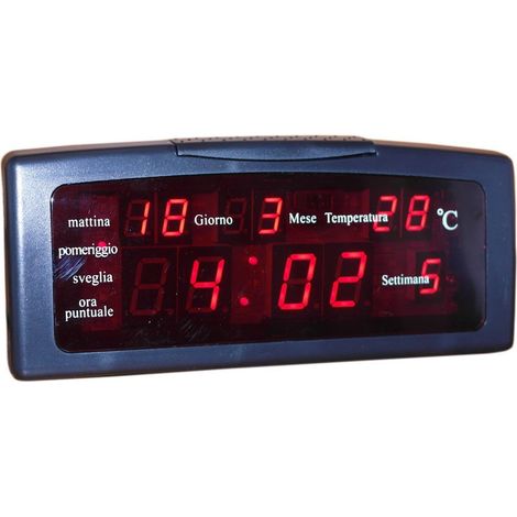TrAdE Shop Traesio - Sveglia Digitale Elettrica Orologio Luce Led Con Data Giorno Temperatura - (1/3)
