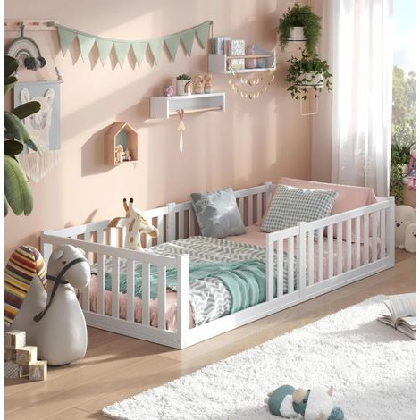Alavya Home Letto basso TITAN 90x200 cm faggio - bianco