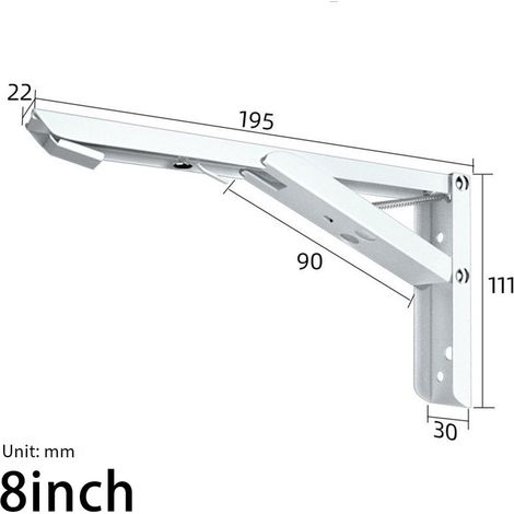 Support De Table Pliable - En Acier À Froid - Pour Unité Extérieure De Climatiseur - 8 10 Ou 12 Pouces - Blanc (1/5)