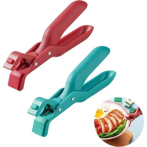 2 Piece Kitchen Tongs Kit, Versatile Silicone Anti-scald Clip, Multi-Use Anti-scald Tongs, Multifunctional Bowl Holder Clip for Heat Insulation, Hot Bowls, Plates