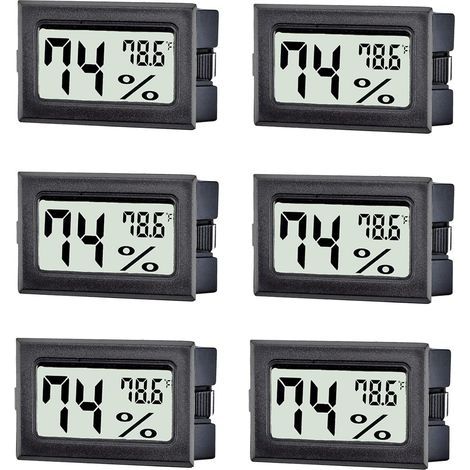 Set of 6 mini digital hygrometer-thermometers, indoor temperature