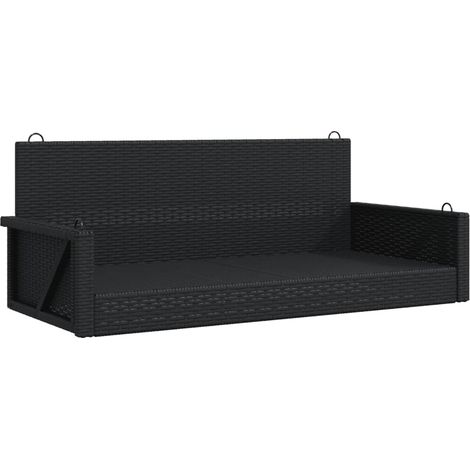 Maison Exclusive - Panchina a Dondolo Nera 119x56x48 cm in Polyrattan