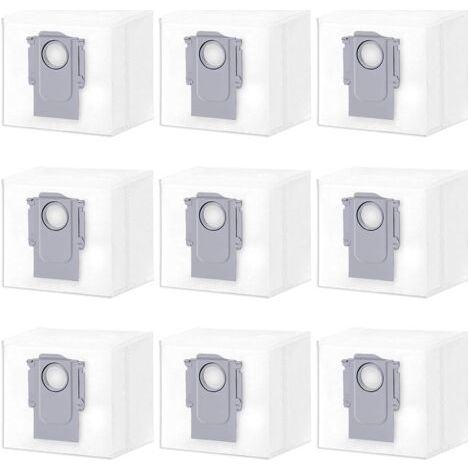 9 sacs d'aspirateur compatibles avec Roborock S8+, S8 Pro Ultra, S7 Pro Ultra, S7 MaxV Ultra, S7 Max Ultra, Q8 Max+, Q7+, Q7 Max+, Q5+, Q5 Pro Plus