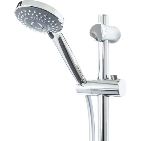 tecuro Brauseset Komfort-100 - mit 3 Funktionen Handbrause, Brauseschlauch 160 cm, Wandstange 70 cm (1/5)