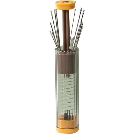 Trousse de couture magnétique avec aiguilles, étui transparent portable pour les réparations à domicile, les voyages et les réparations d'urgence - Couleur jaune (1/5)