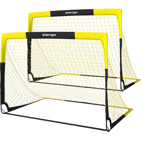 SPORTNOW Set of 2 Pop Up Football Goal, Portable Folding Football Net (1/5)