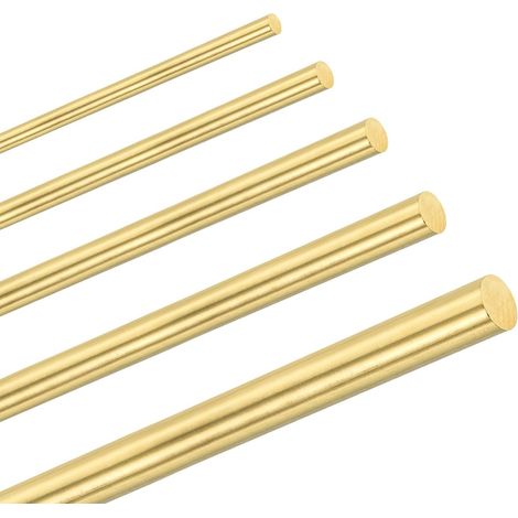 5-Pack Brass Rod, 3,4,5,6,8 in Dia 3.94" H59 Solid Brass Round Shank For Knife Handle Pins Hardware Supplies For Manufacturing, Trunnion Rivet Stock Tube (1/5)