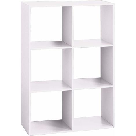 5Five Simply Smart – Étagère décorative blanche 6 cloisons – Dimensions 68 x 100,5 cm – Bois MDF de haute qualité – Installation facile (1/7)