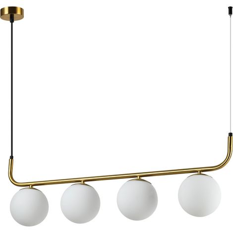 Lampada da tavolo oro e nera con sfere di vetro bianco 4xE14 10W ALISA Light Prestige (1/5)
