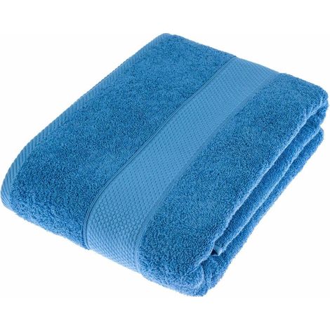 HOMESCAPES Frottee Badetuch 100% Baumwolle azurblau