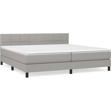 Maison Exclusive - Cama box spring con colchón tela gris claro 20