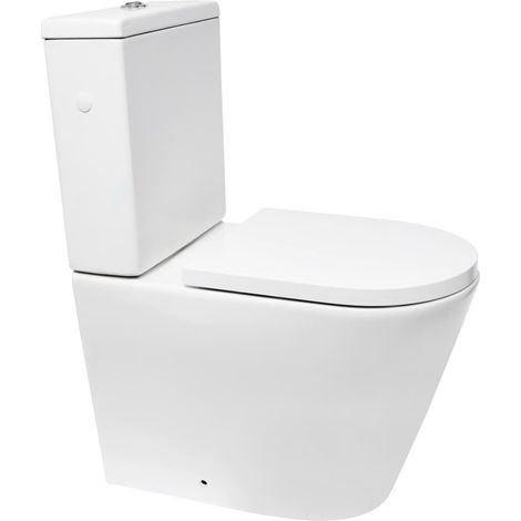 Project Combi vaso WC da appoggio senza brida in ceramica con sedile SoftClose, bianco (SATPRO31) (1/5)