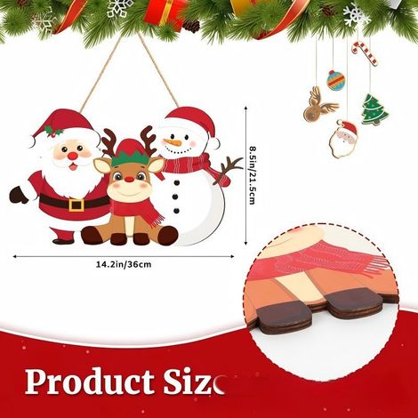 Christmas wooden door hangers, party decorations, holiday plaques, wall signs, decorative crafts