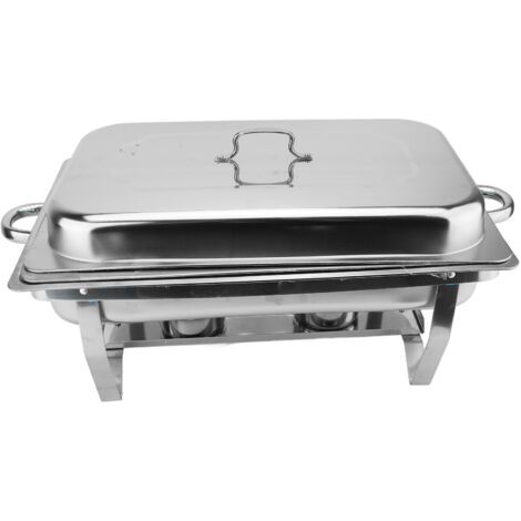 Pair - SJLERST Buffet en acier inoxydable, avec couvercle et support de fixation pour restaurant et maison (1/5)