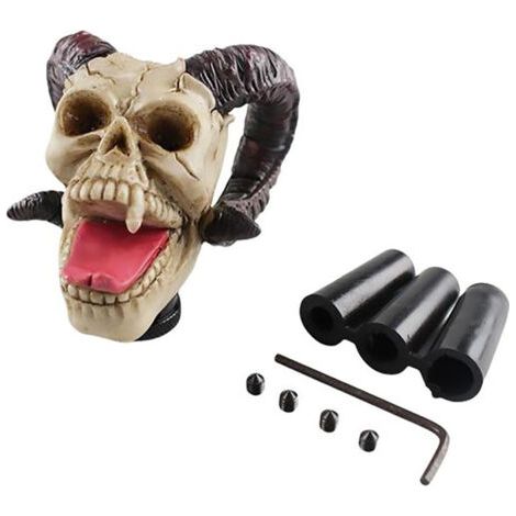 DEESSE SHOP-Yctze Manuelle Voiture modifié Bouton Joystick Levier de Vitesses avec Conception de Crâne de Cor - d'Halloween. (1/5)
