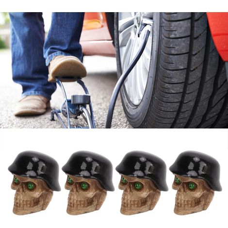 4 pièces Bouchons de Valve Universels Noir pour Voiture Vélo Moto SUV Camion - Joint Caoutchouc (1/5)