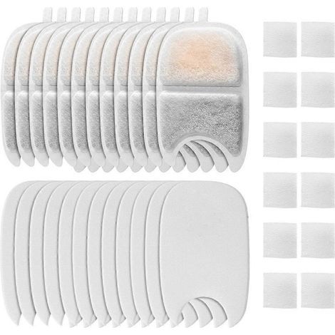 Filtres et éponges de rechange pour fontaine à eau pour chat de 4 L (135 oz liq.) à triple filtration. (1/5)