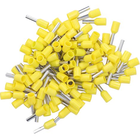 Lot de 100 connecteurs électriques E2508, embouts tubulaires en cuivre pour sertissage à froid, bornes de raccordement filaire, extrémités de câble, cosse à sertir, 10 mm², pour connexion terminale (1/5)