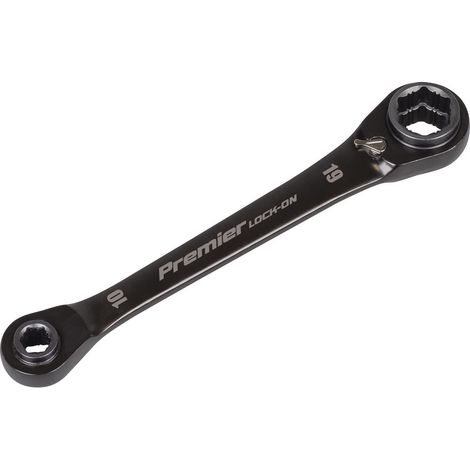 Premier Black Black Series 4-in-1 Reversible Lock-On Ratchet Ring Spanner