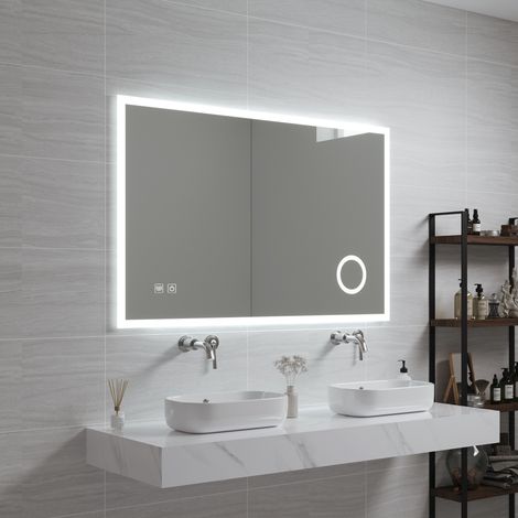 LED-Badspiegel Scafa 100x70 cm Weiß [pro.tec] (1/5)