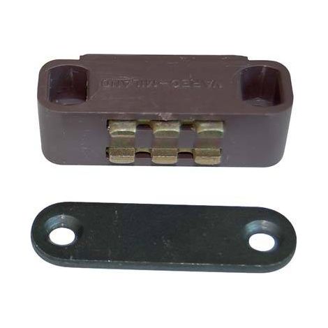 Cricchetto magnetico sportelli uc12 varec mm 40 h.mm 16 kg 5 + incontro marrone (12 pezzi) Varec