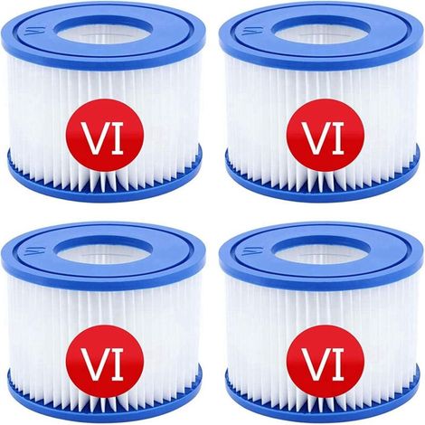 Cartouches Filtrantes pour Piscine Bestway VI, Lot de 4 Filtres pour Lay-Z-Spa Miami (1/5)