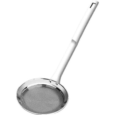 Set aus 2 Fettabscheidern aus Edelstahl 304 für die Küche, mit einem feinen Sieb mit langem Griff, ideal zum Filtern von Fett. (1/5)