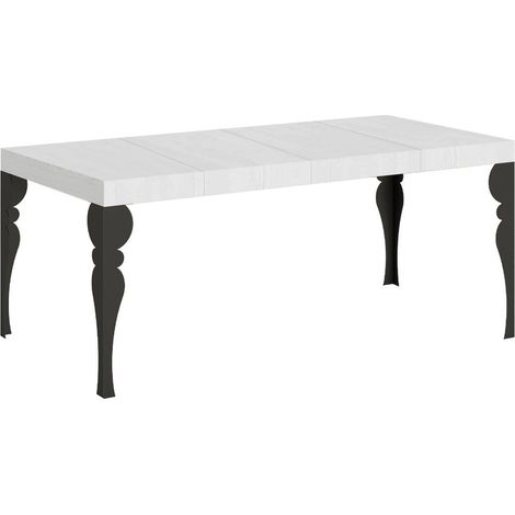 Tavolo allungabile 90x90/246 cm Paxon Premium Bianco Frassino telaio Antracite (1/4)