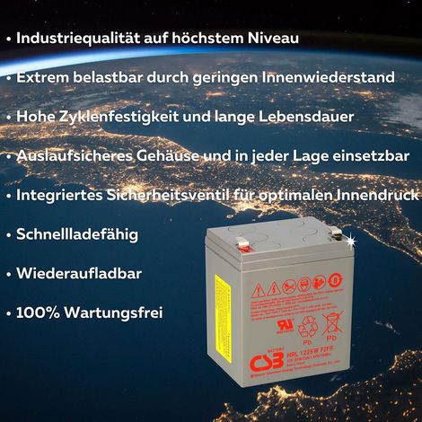 CSB Bleiakku HRL1225W F2 12V 25W Hochstrom AGM Blei (1/5)