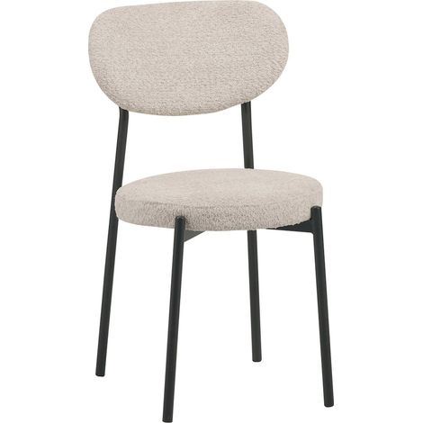 Chaise design en tissu bouclette beige confort et élégance - bouclette beige naturel (1/3)