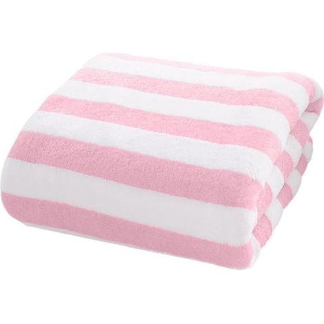 Serviette de bain rayée ultra douce en microfibre pour piscine, salle de sport et salle de bain
