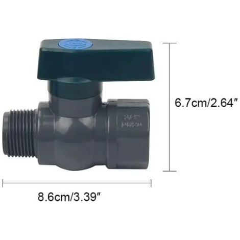 Anschlussstück für PVC-Wassertanks, Wasserhahn für PVC-Regenwassernutzungssystem, 3/4 Zoll mit Durchgangsanschluss und Schlauchadapter (G 3/4) (1/3)