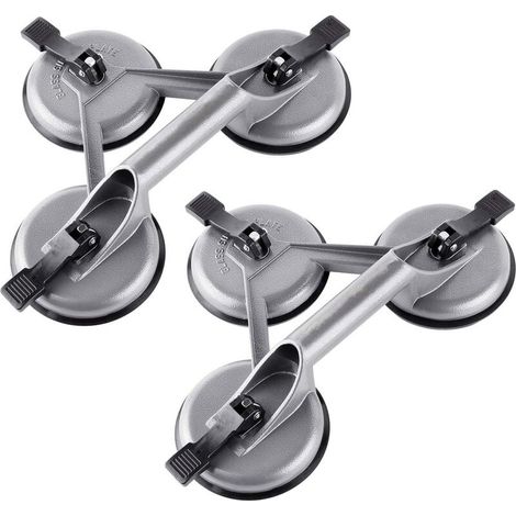 2x Aluminium Ventouses 120kg 120mm Verre Ventouse de manutention avec 3 Ventouses-LIAIKI (1/4)