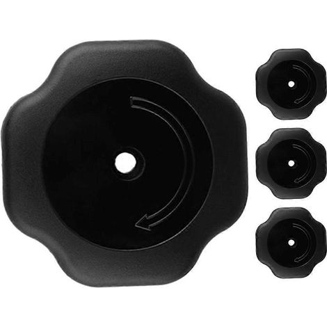 Lot de 4 poignées de couvercle de cocotte-minute anti-explosion en plastique-8.00X8.00X3.80CM-Black (1/3)