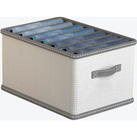 royaluxe - Panier de rangement pliable, boîte de rangement pour vêtements, organisateur de vêtements, énorme 7 compartiments, gris beige
