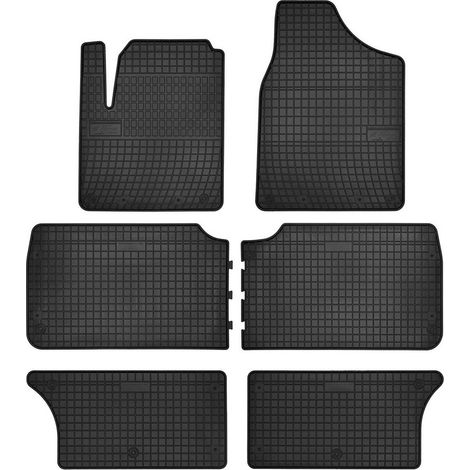 Tapis de sol en caoutchouc pour : Seat Alhambra I monospace 7 places (1995-2010) - noirs, sur mesure (1/5)
