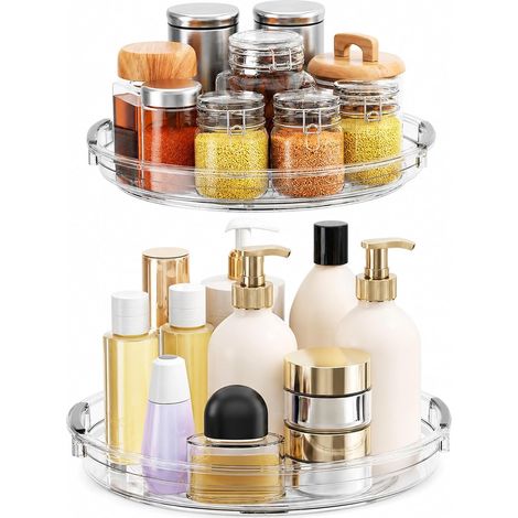 Plateau Tournant 2 Pièces 23,5/27cm 360° Rotatif Frigo Cuisine (1/5)