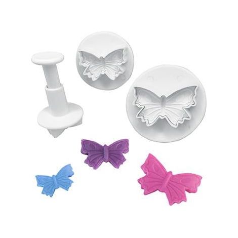 Cortadores, moldes, cortador de mariposa con émbolo, 3 piezas. (1/3)