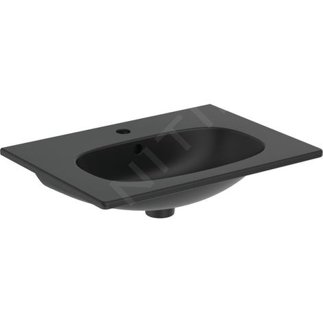 Ideal Standard Tesi - Meuble-lavabo 625x450 mm, avec trop-plein, trou pour robinetterie, noir T3510V3 (1/4)