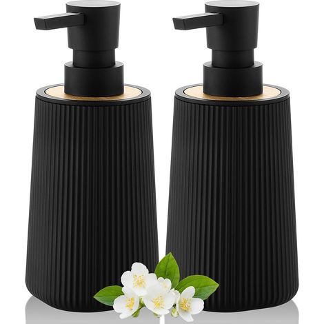 Distributeur Savon Bambou pour Salle de Bain Distributeur Liquide Vaisselle (1/5)