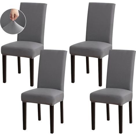 Dining Room Chair Covers - Set of 4 Stretchable, Removable and Washable Kitchen Chair Covers for Home, Hotel and Banquets (1/5)