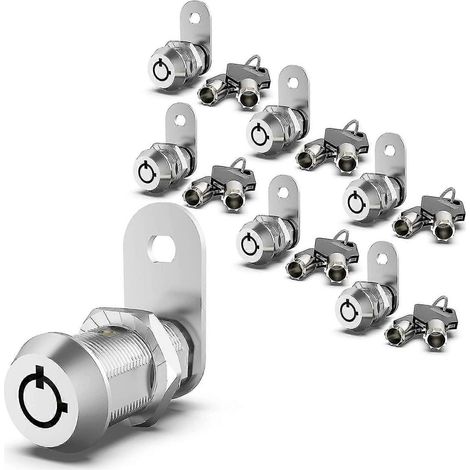 JANMIR-Lot de 6 verrous à came améliorés pour portes de rangement de camping-car, même clé, verrous de 5/8" pour portes de rangement de camping-car (1/5)
