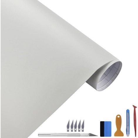 Matte Vinylfolie selbstklebend, blasenfrei, für Außenbereich, weiß 30x300cm (1/5)