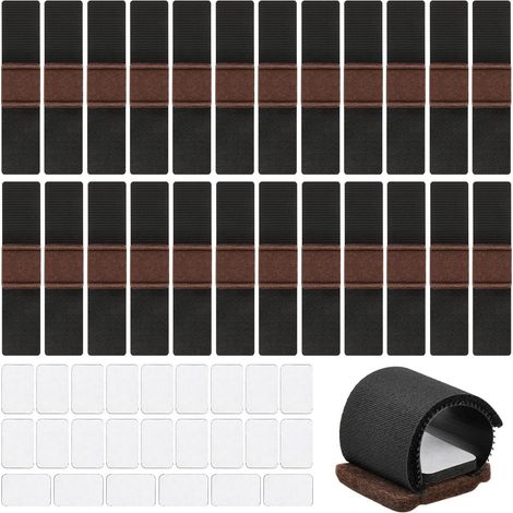 48PCS Coussinets Silencieux pour Pied Chaise Protege Pied de Chaise avec Fixation par Velcro Protection des Sols, Patins pour Meubles, Rails de Chaise, Empêche Les Rayures, Réduit Les Bruits (1/5)