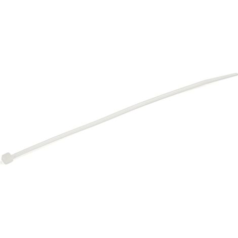 Colliers de Serrage 15 cm Blancs - Largeur 3 mm - Diam. faisceau 39 mm - Résistance 18 kg - Fermeture glissière autobloquante - Pointe incurvée - 100 pcs