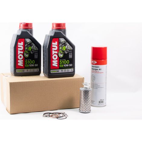 Kit Entretien Vidange Standard pour MOTO GUZZI V35 350 de 1990 à 1992 - MOTUL 5100 10W50 2L