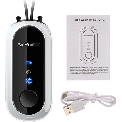 1 Purificateur d'air portable, collier USB, ioniseur négatif personnel, purification PM2.5, pour enfants et seniors (1/5)