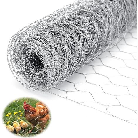 Chicken Fence, 0.4 m x 10 m Galvanised Chicken Fencing